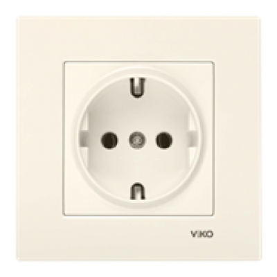 VİKO-KARRE KREM TOPRAKLI PRİZ