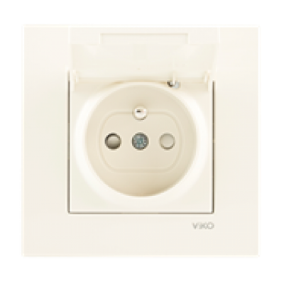 VİKO-KARRE KREM KAPAKLI TOPRAKLI PRİZ Ç.K